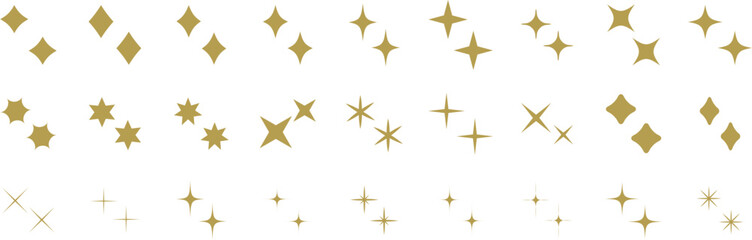 Wall Mural - Sparkle icon vector set. Star icons.