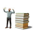 © Arcady - winner businessman with stack of books png file