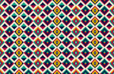 Fototapeta Pokój dzieciecy - Seamless pattern design with traditional Palestinian embroidery motif. Decorative Palestinian seamless pattern in colors, traditional Tatreez embroidery, vector illustration.