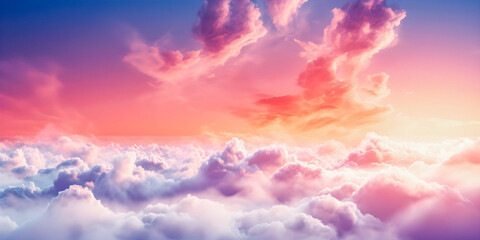 Wall Mural - heavenly cloudscape environment with soft focus and copy space, background for presentation - genera
