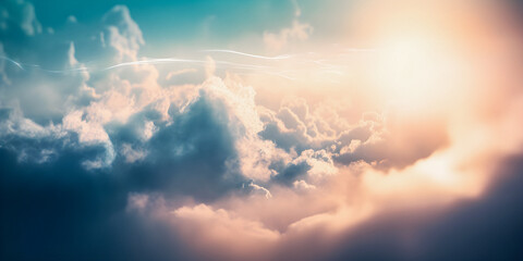 Wall Mural - heavenly cloudscape environment with soft focus and copy space, background for presentation - genera