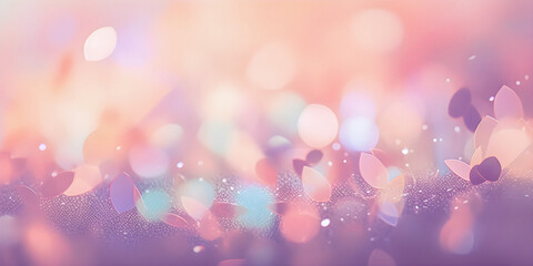 Wall Mural - soft particles background, pink and light blue, blur with copy space, tranquil presentation backgrou