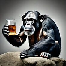 Monkey With Drink