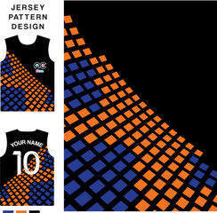 Abstract suqare concept vector jersey pattern template for printing or sublimation sports uniforms football volleyball basketball e-sports cycling and fishing Free Vector.