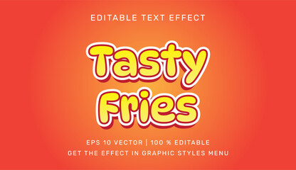 Wall Mural - Tasty fries 3d editable text effect template