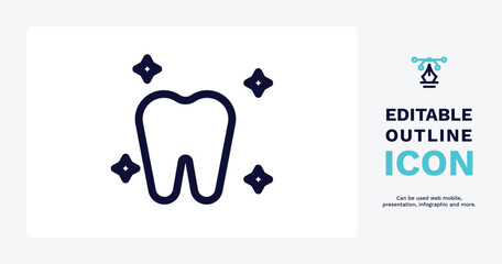 Canvas Print - white teeth icon. Thin line white teeth icon from dental health collection. Editable white teeth symbol can be used web and mobile