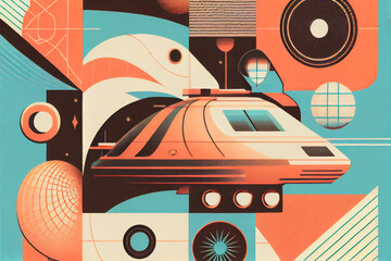Background in 60s, 70s, 80s style. Wallpaper or poster