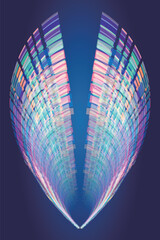 Poster - Color square dynamic graphics neon technology sense spatial background