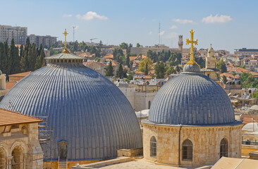 Wall Mural - Church of the Holy Sepulchre dome in Jerusalem Israel