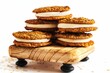 Closeup shot of homemade oatmeal sandwich cookies