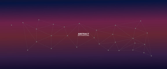 Poster - abstract dark colorful geometric background with triangle shape pattern and molecular