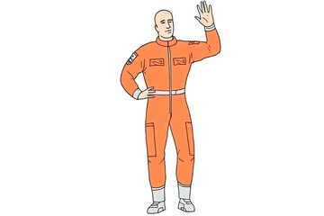 Wall Mural - An astronaut from another planet is giving the commands,. Generative AI