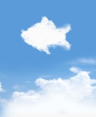 Sticker - Soft white cloud in fish shape in a cloudy sky