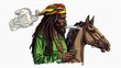 rasta and a horse smoking and chilling 420