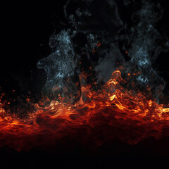 Wall Mural - Flame vs Water. Ai generative