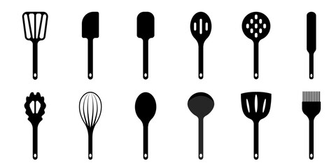 Poster - Set of kitchen utensils vector. Icons of objects for cooking in the kitchen. Household kitchen tools. Cooking vector icon.