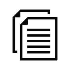 Copied, sheet icon. Black vector graphics.