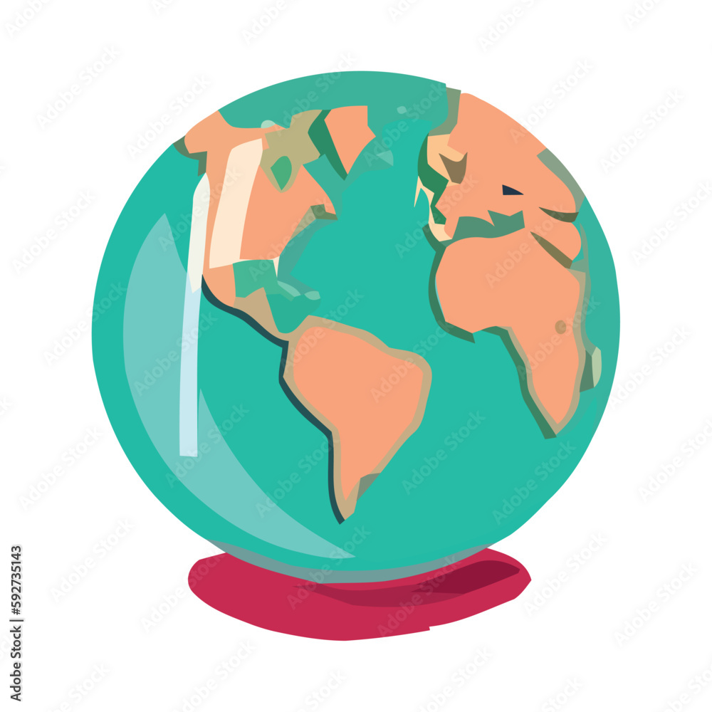World map illustration Globe icon Stock Vector | Adobe Stock