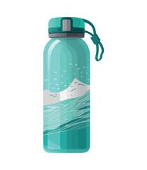 Canvas Print - Vector design water thermos equipment