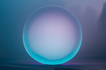 Abstract Circular Glass Panel Frame Background - Generative AI