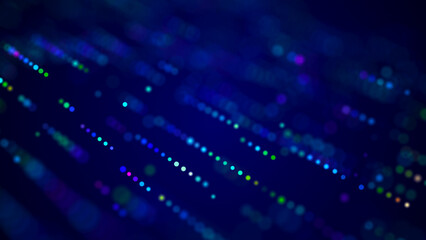 Fototapete - Abstract bright wave. The flow of musical sounds. 3D rendering.