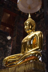 Big golden buddha statue in Bangkok, Thailand.