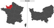 map of Normandy region of France