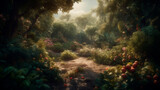 Fototapeta  - The Garden of Eden. Generative AI