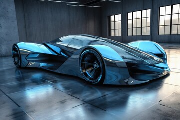 Wall Mural - futuristic luxury sports car created with generative ai technology.