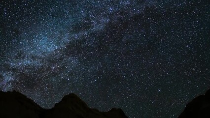 Wall Mural - Perseid Meteor Shower and Milky Way Galaxy in Northwest Sky Red Rock Canyon Pan R Mojave Desert California USA