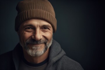 Wall Mural - Portrait of a senior man with a gray beard and a hat.