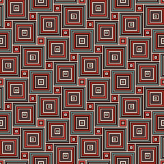 Poster - Square grid texture. Pythagorean tiling motif. Seamless pattern design with classic ornament. Geometric background