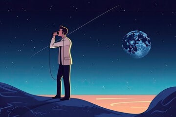 Wall Mural - lone figure standing atop a snowy peak, taking in the view. generative ai