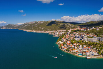 Wall Mural - NEUM, BOSNIA AND HERZEGOVINA, a seaside resort on the Adriatic Sea, is the only coastal access in Bosnia and Herzegovina. September 2020