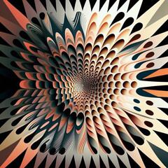 Colorful 3D illustration of a fractal sequence in modern style