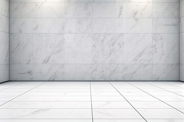 Wall Mural - an Empty Room with Elegant Marble Walls and Floor. Generative AI