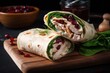 sandwiche wrap with turkey, cranberries and mayo, created with generative ai