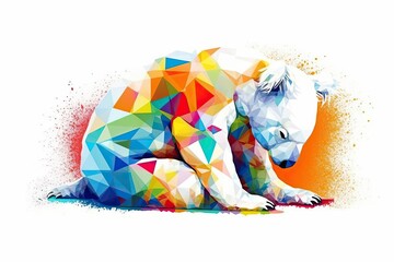 Canvas Print - cute Koala bear sitting on the ground in a natural setting. Generative AI