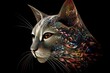 trippy cat, rotating and morphing into other shapes and forms, created with generative ai