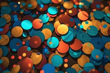 vibrant pile of confetti in various colors and shapes. Generative AI