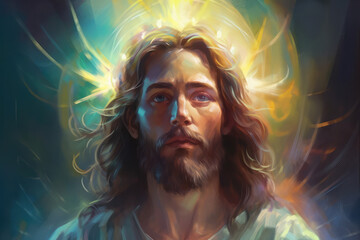 Portrait of Jesus christ, savior of Mankind, generative AI