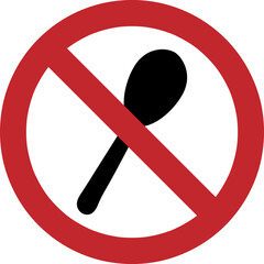 Poster - no spoons. spoon icon in trendy flat style isolated with red prohibit sign for your website on white background 