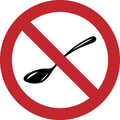 Poster - no spoons. spoon icon in trendy flat style isolated with red prohibit sign for your website on white background 