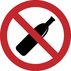 Wall Mural - alcohol prohibition sign crossed out bottle. isolated stock vector illustration.eps