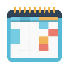 Sticker - Flat vector illustration design of a calendar page