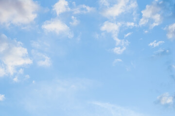 Wall Mural - background of blue sky with white clouds
