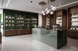 modern cannabis dispensary with sleek design and minimalist aesthetic, created with generative ai