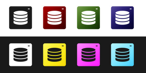 Poster - Set Server, Data, Web Hosting icon isolated on black and white background. Vector