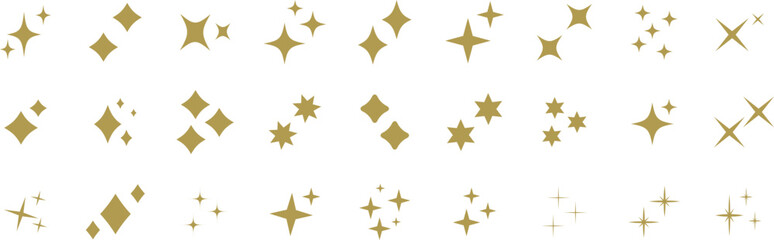 Wall Mural - Stars set icons.Shine icons. Christmas vector symbols isolated.Sparkle star icons.