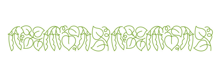 Peas or soy bean plant pattern ornament. Flourish background design element. Editable outline stroke. Vector line.